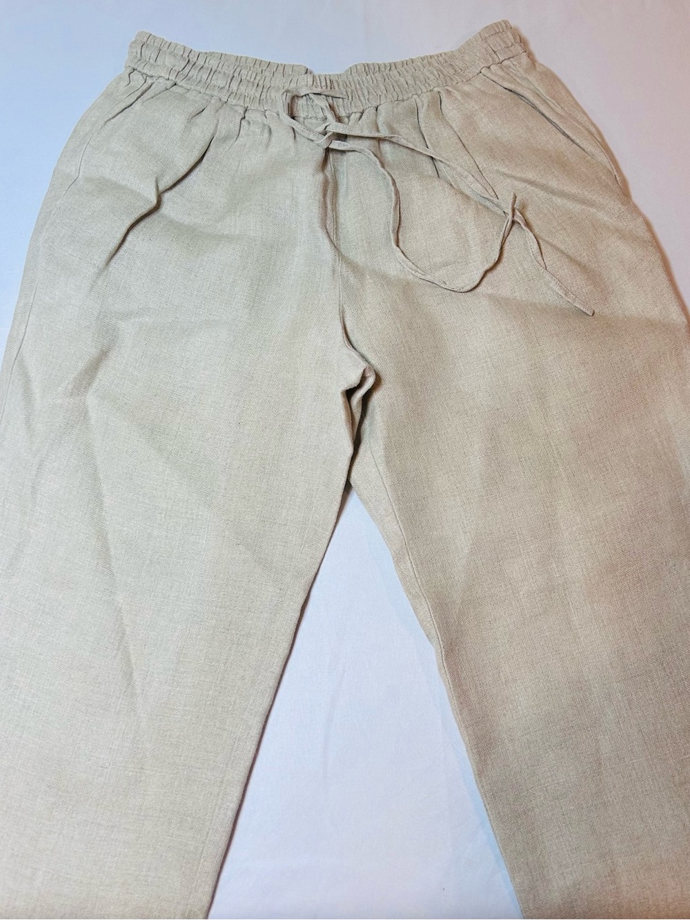 J. Crew Women’s Tan Linen Drawstring Pant Size 2 NWOT